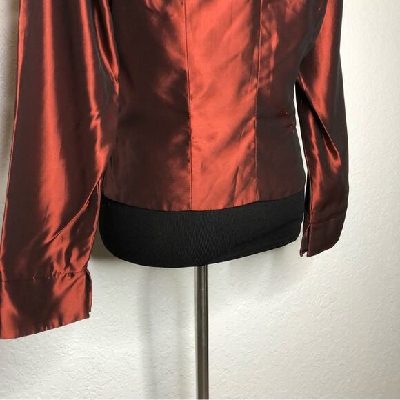 David Meister red bronze metallic formal top / jacket size 10 - Picture 9 of 16